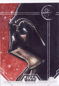 2017 Topps Star Wars Rogue One Serie zwei Skizzen Pepe Darth Vader Todesstern - Bild 1 von 1