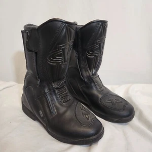 Vega Touring Womens Motorcycle Riding Boots Size 9 Black Leather Double Zip New - Picture 1 of 9