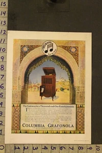 1914 FONÓGRAFO COLUMBIA GRAFONOLA DISCO MÚSICA INDIA DOBLE DISCO TEMPLO ANUNCIO WG48 - Imagen 1 de 1