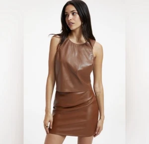 NWT GOOD AMERICAN BETTER THAN LEATHER SHELL | Burnt Caramel Size 5 2XL - Picture 1 of 12