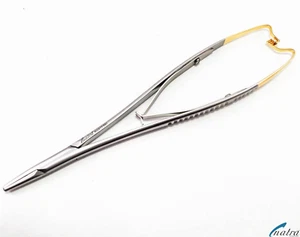 Soporte de aguja Mathieu TC 21 cm / 8,5 pulgadas oro pinzas de sutura quirúrgica dental - Imagen 1 de 5
