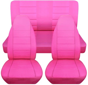 fits wrangler YJ-TJ-LJ Front and rear car seat covers  cotton solid 24colors - Picture 1 of 24