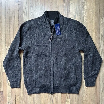 NWT Pendleton Gray Shetland 100% Wool FULL-ZIP Sweater Jacket Men's SZ Medium - Image 1 of 4