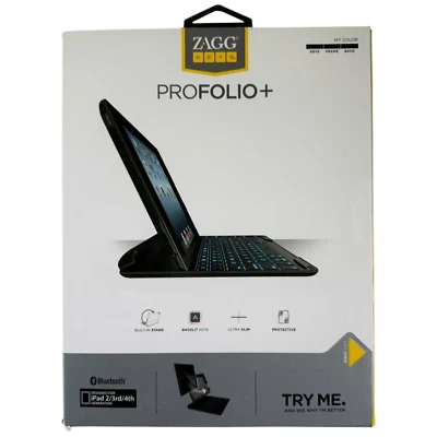 ZAGG PROfolio+ Ultrathin Case with Backlit Bluetooth Keyboard for iPad 2/3/4 - Image 1 of 4