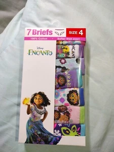 7 PACK Disney Encanto Assorted Girls Panties Multicolor Briefs Sz 4 Cotton New - Picture 1 of 2