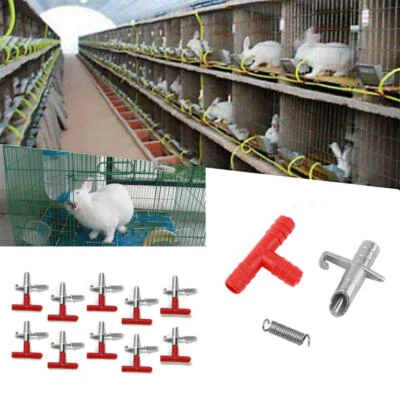 100 шт. автоматических поилок для кроликов сосков поилок кормушек фонтан для воды для ферра - Изображение 1 из 4