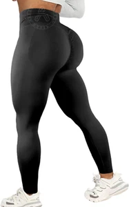 Women's Seamless V-Back Leggings: High Waist Scrunch Butt Lifting Workout & Yoga - Picture 1 of 17