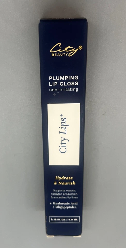 Brillo de labios City Beauty City relleno, hidratante, suavizante color transparente nuevo en caja Foto 1 de 3