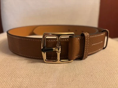 Hermes Etriviere 32 belth, gold Ref Size: 90 - Image 1 of 4