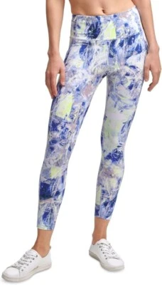 Calvin Klein Blue & Green Tie Dye Print Leggings w/ Pockets, Size Large, NWT!! - Image 1 of 2