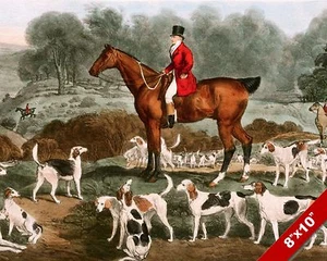 ENGLISHMAN FOX HUNT HORSE FOXHUNTING HUNTING ART PAINTING REAL CANVAS PRINT - Picture 1 of 1