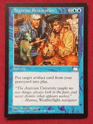 Magic The Gathering WEATHERLIGHT ARGIVIAN RESTORATION blue card MTG - Image 1 of 2