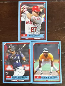2022 Throwback Thursday Set of 3 Baseball Cards Trout Rodriguez Henderson Cased - Picture 1 of 3