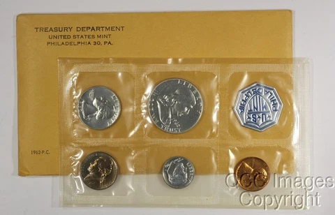 1962 US Proof Set / Original Packaging / Nice Envelope, No Stickers or Writing Cover