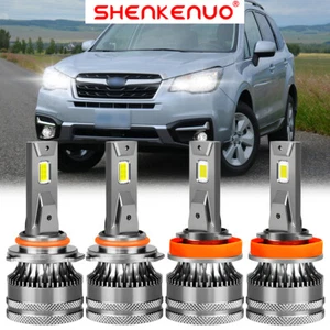 For Subaru Forester 2009-2018 LED Headlights High/Low Beam Bulbs Combo White V15 - Imagen 1 de 12