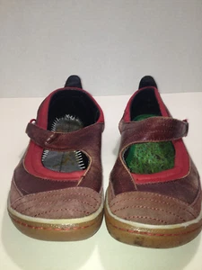 Cushe Red Brown Leather Mary Jane Strap Comfort Shoes Loafers Slip On Size  - Picture 1 of 1