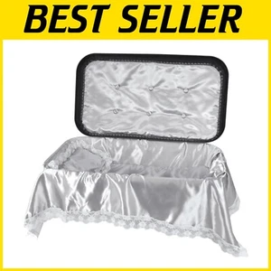 Elegant Pet Casket - Luxurious Memorial Box for Dogs & Cats, Small Black/Silver - Picture 1 of 9