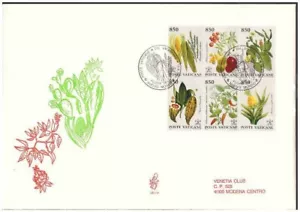 FDC Venetia Club Vatican 1992 - Flora Del New World Viaggiata - Picture 1 of 1