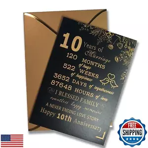 Sutjxc 10th Anniversary Card Gifts, 10 Year Anniversary Wedding Gifts for Him - Picture 1 of 5