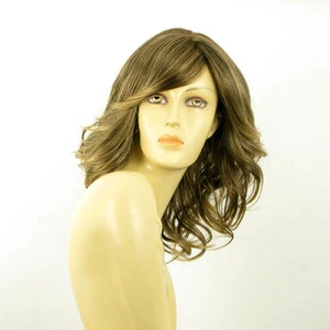 Perruque femme mi longue châtain méché doré CHARLOTTE 6T24B - Imagen 1 de 8