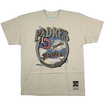 San Diego Padres Mitchell & Ness MLB 2XL XXL Shirt Diamond Team Art Cream NWT - Image 1 of 4