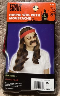 Totally Ghoul Halloween Hippie Wig By Kmart —Wig Only— - Image 1 of 4