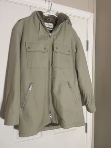 Vintage Zero King 42L Beige Heavy Winter Coat Hooded with double zipper  - Picture 1 of 8
