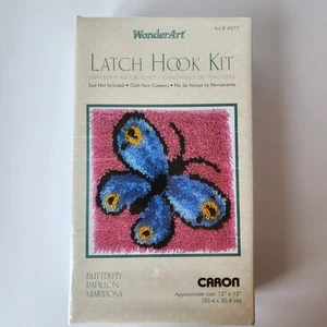 Wonderart Latch Hook Kit Butterfly Papillon Mariposa 12x12 New Caron #4677 - Picture 1 of 5