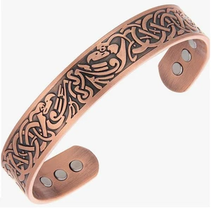 Brazalete magnético de cobre puro terapia del dolor artritis brazalete energético Fénix celta - Imagen 1 de 7