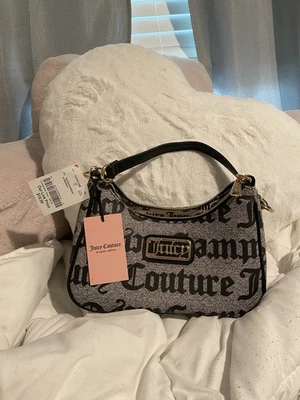 Bolso de hombro Juicy Couture pequeño negro beige nuevo con etiquetas Foto 1 de 3