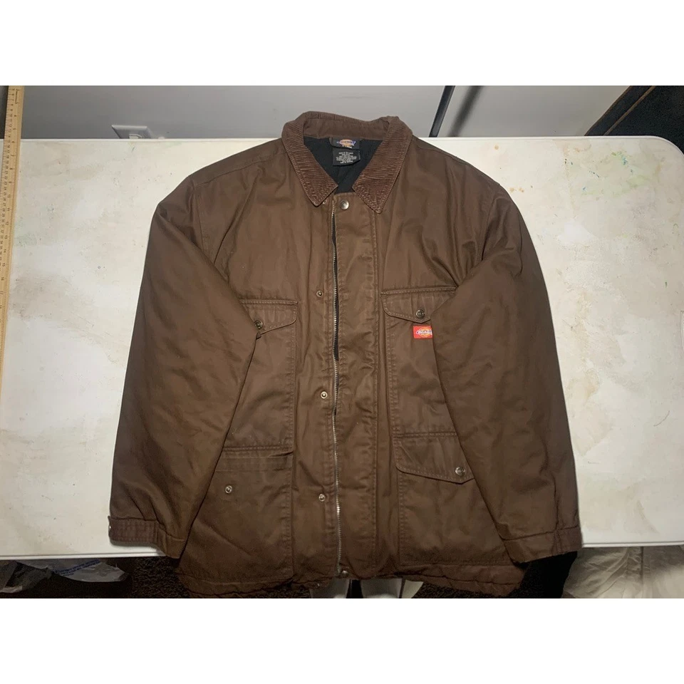 Abrigo Chaqueta de Trabajo Forrado Acolchado Marrón XL Extra Grande Dickies Para Hombres De Colección Foto 1 de 4