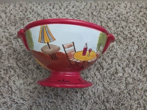 CERTIFIED INTERNATIONAL footed cream soup bowl Man Reading Newspaper - Picture 1 of 7