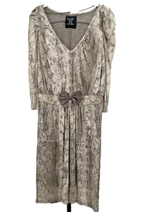 Zara Basic Evening Collection Snake Print Dress with Bow - Size Medium - Picture 1 of 9