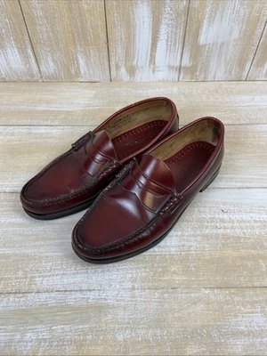 G.H. Mocasines Bass Weejuns Penny para hombre EE. UU. 9D cuero superior borgoña Foto 1 de 4
