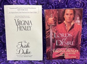 SIGNED Lords of Desire & Signed ARC The Irish Duke by Virginia Henley Paperbacks - Picture 1 of 10