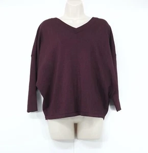 SAINT TROPEZ Burgundy Sparkly Thin Jersey Women's Jumper Top UK 12 14 M NEW - Picture 1 of 4