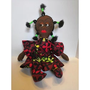Afrikanische Mutter Puppe mit Baby auf dem Rücken - Bild 1 von 3