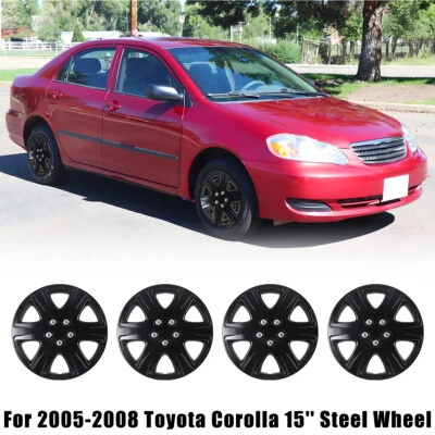 Cubiertas de rueda de laca negra tapacubos de 4*15" para Toyota Corolla 2005 2006 2007 2008 Foto 1 de 4