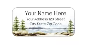 48 Personalized Trees Lakeside Beach Ocean Return Address Stickers Labels A206 - Picture 1 of 3