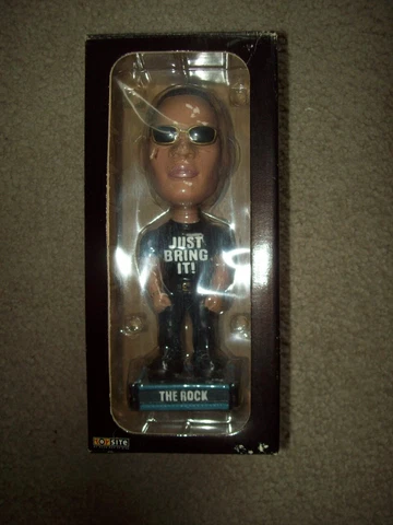 THE ROCK BOBBLEHEAD Dwayne Johnson BRAND NEW IN BOX 2001 WWE AEW WcW WWF NJPW Dx Cover