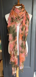 New Auth Chan Luu Watercolor Cashmere Silk Scarf- Coral Rose - Picture 1 of 7