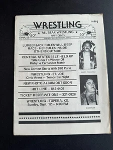 NWA All Star Wrestling Program - Memorial Hall Kansas City septiembre 1982 - Imagen 1 de 3