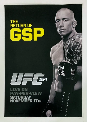UFC 154 The Return of GSP Poster, Unsigned, 27x39 Cover