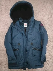 Appaman Blue Puffer Kids Faux Fur Hooded Jacket Size 12 - Picture 1 of 13
