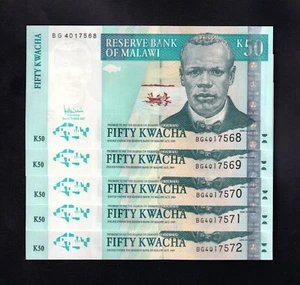 F.C. MALAWI , LOTE 5 UNIDADES DE 50 KWACHA 2007 , S/C ( UNC ) , P.53c . - Bild 1 von 2