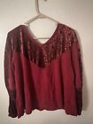 EST. 1946 Women’s Clothing Shirt Top Long Sleeved Red Large 