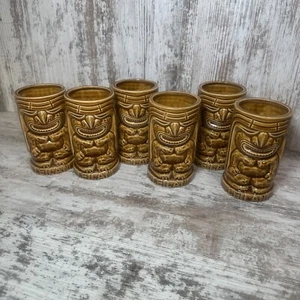6 tazze/piantana vintage Giappone frutteti delle Hawaii Tiki Leilani ceramica marrone - Foto 1 di 10