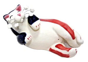Amy Lacombe Annaco Creations Laying Cat Figurine Stars & Stripes #21011 NOS Box - Picture 1 of 7
