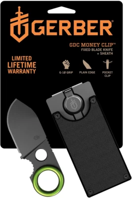 NEW Gerber Fixed Blade Concealed Pocket Knife Money Clip Credit Card Wallet G10 - Image 1 of 4