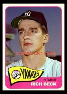 New York Yankees Rich Beck 1965 Style Custom ACEO Art Baseball Card Blank Back